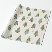 Aquarell-Weihnachtsbäume-Schneeflocken-Feier