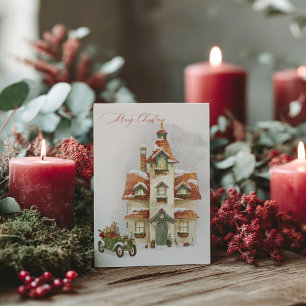 Aquarell-Weihnachtsferien-Postkarte Postkarte