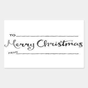 Aquarell-Weihnachtsgeschenk-Umbau, Schwarzweiss Rechteckiger Aufkleber
