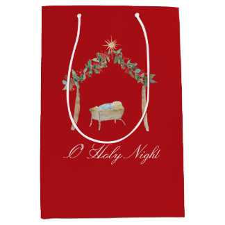 Aquarell-Weihnachtsgeschenkanhänger Mittlere Geschenktüte