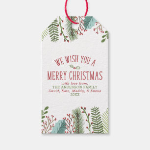 Aquarell-Weihnachtsgrün Personalized Holiday Geschenkanhänger