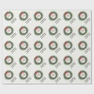 Aquarell-Weihnachtskranz Geschenkpapier
