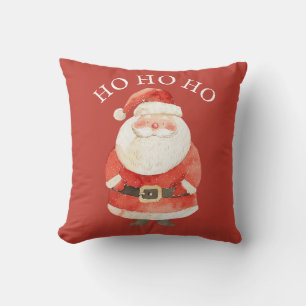 Aquarell-Weihnachtsmann HO HO HO Süße Weihnachten Kissen