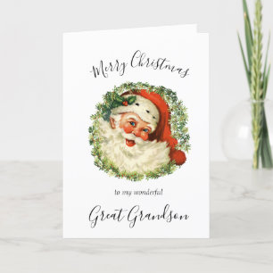 Aquarell-Weihnachtsmann-Urenkel Feiertagskarte