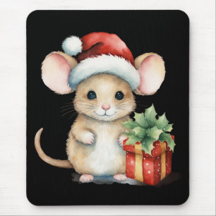 Aquarell-Weihnachtsmaus Mousepad