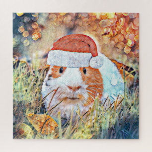 aquarell Weihnachtsmeerschweinchen