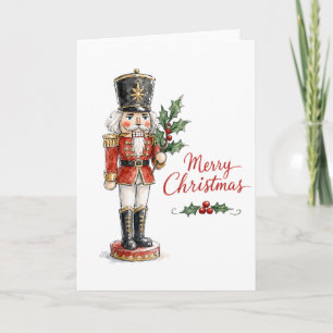 Aquarell-Weihnachtsnussknacker Karte