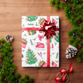 Aquarell-Weihnachtspapier Geschenkpapier