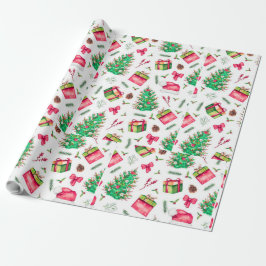 Aquarell-Weihnachtspapier Geschenkpapier