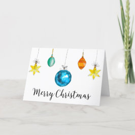Aquarell-Weihnachtsverzierungs-nüchterne Feiertagskarte