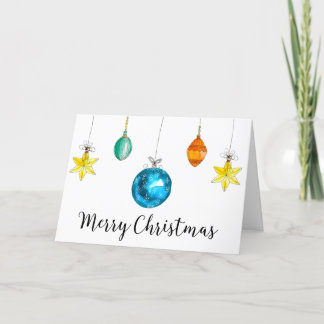 Aquarell-Weihnachtsverzierungs-nüchterne Feiertagskarte