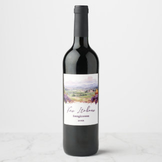 Aquarell-Weingut-Weinetikett Weinetikett