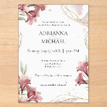 Aquarell-Weinrote-Floral-Hochzeitseinladung