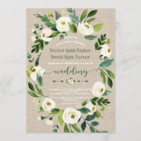 Aquarell Weiße Blume Leinwand Linen Hochzeit