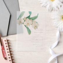 Aquarell Weiße Orchideen Florale Hochzeit