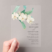 Aquarell Weiße Orchideen Florale Hochzeit