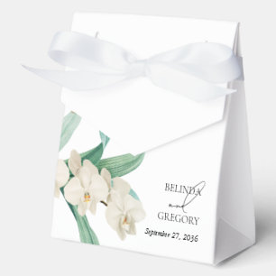 Aquarell Weiße Orchideen Florale Hochzeit Geschenkschachtel