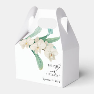 Aquarell Weiße Orchideen Florale Hochzeit Geschenkschachtel