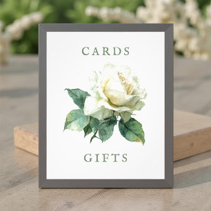 Aquarell Weiße Rosen Hochzeitskarten & Geschenke S Fotodruck