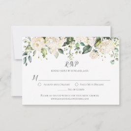 Aquarell Weißer Hydrangeasand Rose Grüne UAWG RSVP Karte