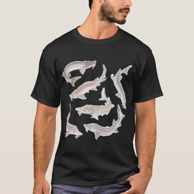 Aquarell weißer Stör T-Shirt (Vorderseite)