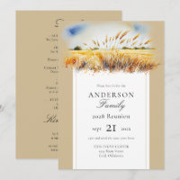 Aquarell-Weizenfeld-Familientreffen