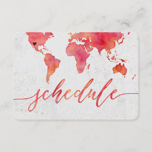 Aquarell Weltkarte Ziel Hochzeitsplan Einladung