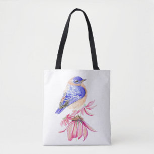 Aquarell Western Blau Vogel Kunst für die Tasche