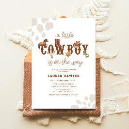 Aquarell Western Kleine Cowboy Baby Boy Dusche Einladung