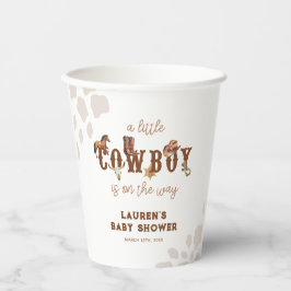 Aquarell Western Kleine Cowboy Baby Boy Dusche Pappbecher