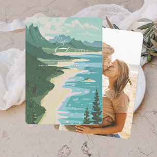 Aquarell Westküstenhochzeit Einladung