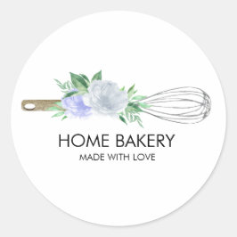 Aquarell Whisky und Blume Backen Runder Aufkleber