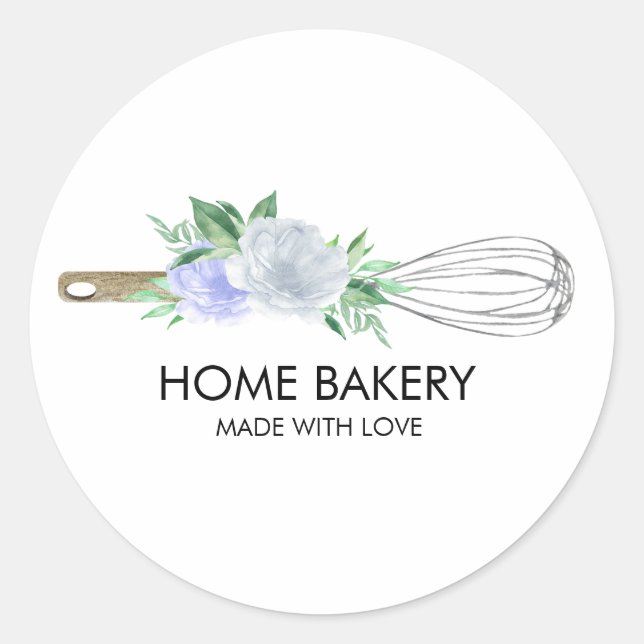Aquarell Whisky und Blume Backen Runder Aufkleber (Vorderseite)