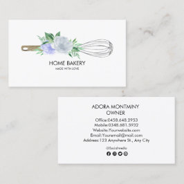 Aquarell Whisky und Blume Backen Visitenkarte