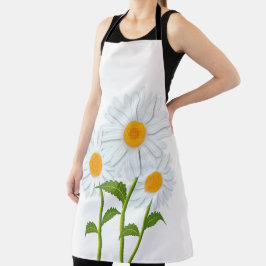 Aquarell White Daisy Floral Schürze