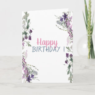 Aquarell-Wiesen-Geburtstag Karte