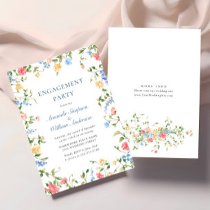 Aquarell-Wiesen-Wildblumen-Boho-VERLOBUNGSPARTY Einladung
