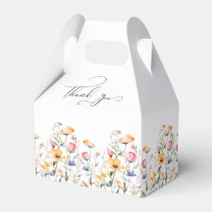 Aquarell-Wiesen-Wildblumen-Dankeschön-Hochzeit Geschenkschachtel