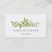 Aquarell Wild florale Green Foliage Business Card