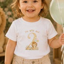 Aquarell-Wild-und-Zwei-Second-Birthday-Baby-Shirt