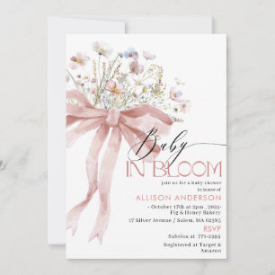Aquarell Wildblume Baby in Bloom Baby Dusche I Einladung
