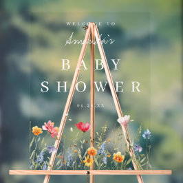 Aquarell Wildblume Babydusche Acrylschild