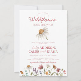 Aquarell Wildblume Babydusche Einladung