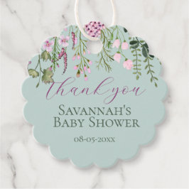Aquarell Wildblume Babydusche Floral Vielen Dank Geschenkanhänger