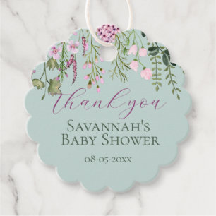 Aquarell Wildblume Babydusche Floral Vielen Dank Geschenkanhänger