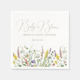 Aquarell Wildblume Babydusche Serviette