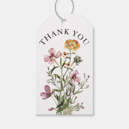 Aquarell Wildblume Bouquet #1 Vielen Dank Geschenkanhänger