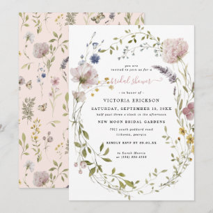 Aquarell-Wildblume Florale Brautparty Einladung