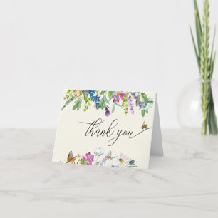 Aquarell-Wildblume   Florales Dankeschön Dankeskarte