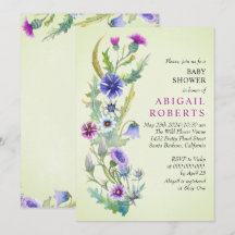 Aquarell Wildblume Frühjahrsheim Babydusche